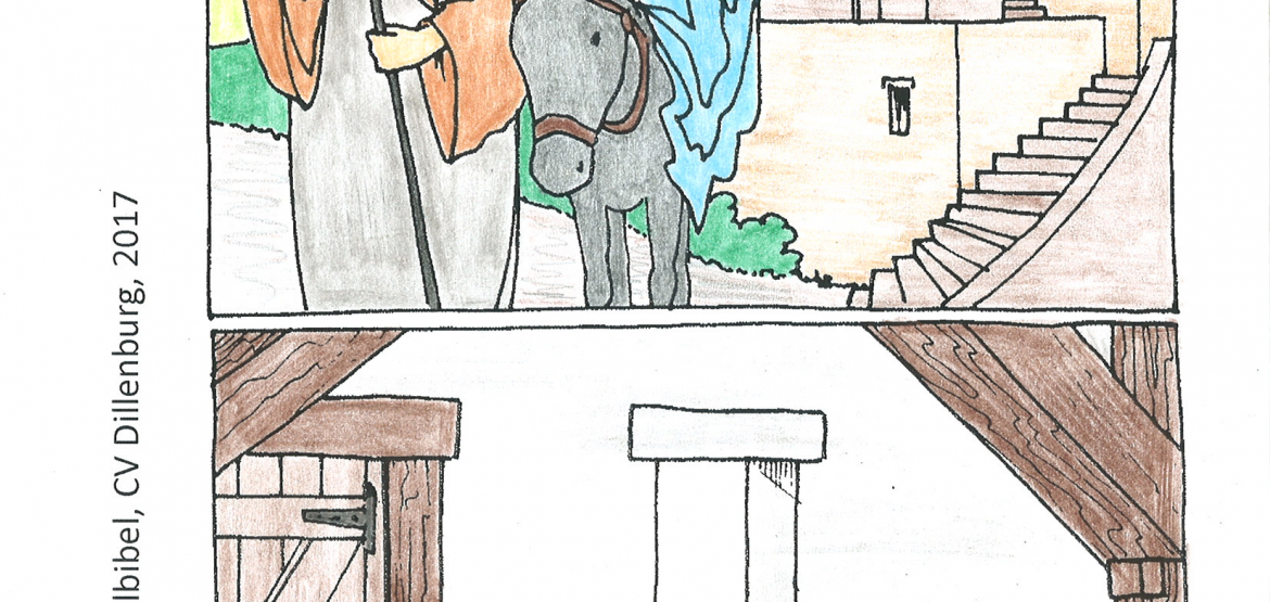 Die Weihnachtsgeschichte zum Ausmalen