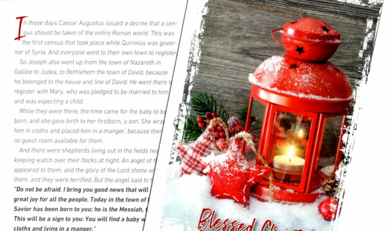 Weihnachtskarte mit Briefumschlag