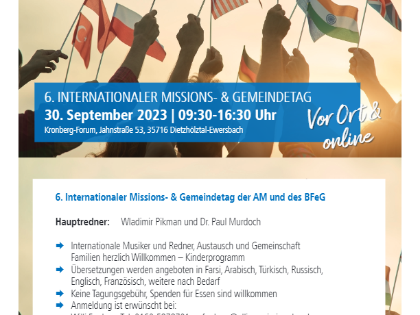 6. INTERNATIONALER MISSIONS- UND GEMEINDETAG (IMGT)